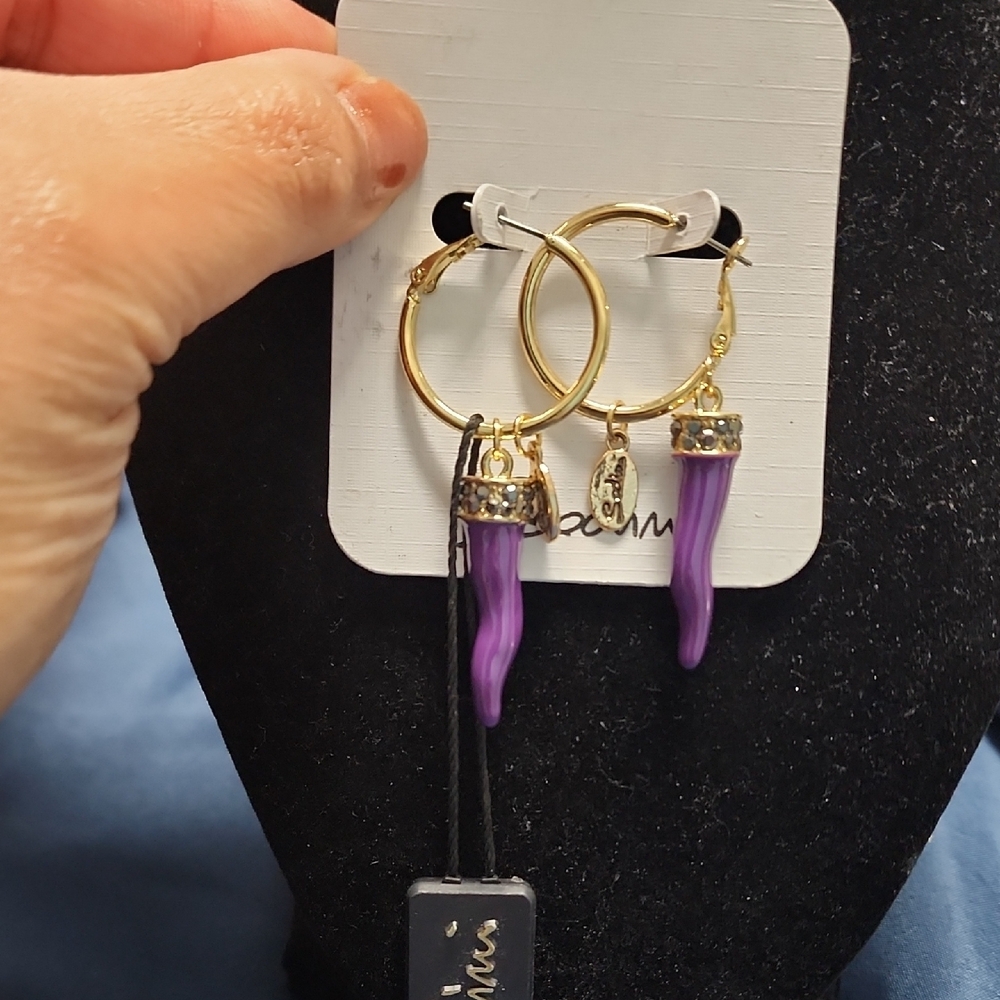 #42 Gold and Purple Earrings